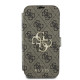 Guess iPhone 16 Pro Max - 4G Metal Logo Θήκη Πορτοφόλι με Επένδυση Συνθετικού Δέρματος - Brown - GUBKP16X4GMGBR