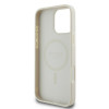 Guess iPhone 16 Pro - Grained Ring MagSafe - Σκληρή Θήκη από Οικολογικό Δέρμα - Beige - GUHMP16LPGHSMME