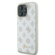 Guess iPhone 16 Pro - Peony Script Logo - Θήκη με Επένδυση Συνθετικού Δέρματος - White - GUHMP16LPGPYSH