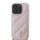 Karl Lagerfeld iPhone 16 Pro - Quilted Signature - Θήκη με Επένδυση Συνθετικού Δέρματος - Pink - KLHCP16LPQDSMGP