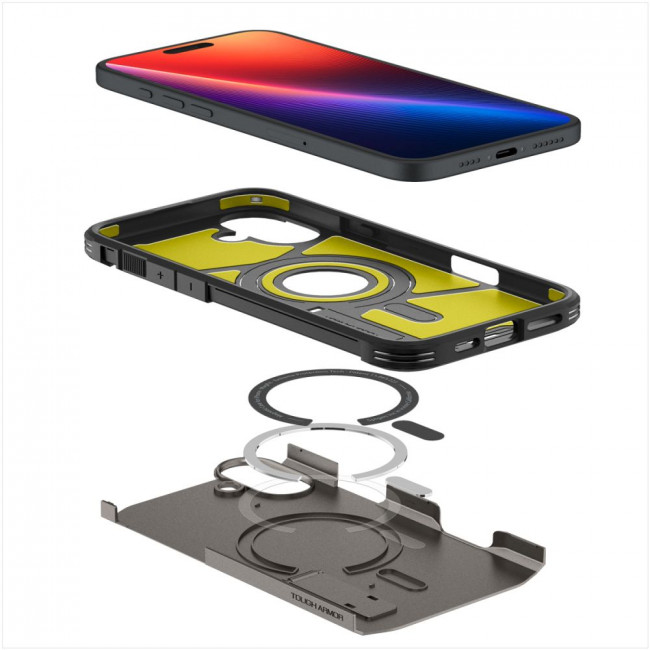 Spigen iPhone 16 Tough Armor Mag Σκληρή Θήκη με MagSafe - Gunmetal