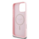 Guess iPhone 16 Pro - Grained Ring MagSafe - Σκληρή Θήκη από Οικολογικό Δέρμα - Pink - GUHMP16LPGHSMMP