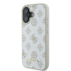 Guess iPhone 16 - Peony Script Logo - Θήκη με Επένδυση Συνθετικού Δέρματος - White - GUHMP16SPGPYSH