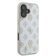 Guess iPhone 16 - Peony Script Logo - Θήκη με Επένδυση Συνθετικού Δέρματος - White - GUHMP16SPGPYSH