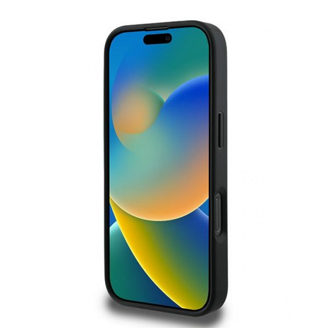 Guess iPhone 16 Pro - 4G Big Logo - Θήκη με Επένδυση Συνθετικού Δέρματος - Black - GUHCP16L4GMGGR