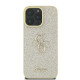 Guess iPhone 16 Pro - Fixed Glitter Big 4G - Σκληρή Θήκη με Πλαίσιο Σιλικόνης - Gold - GUHCP16LHG4SGD