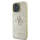 Guess iPhone 16 Pro - Fixed Glitter Big 4G - Σκληρή Θήκη με Πλαίσιο Σιλικόνης - Gold - GUHCP16LHG4SGD