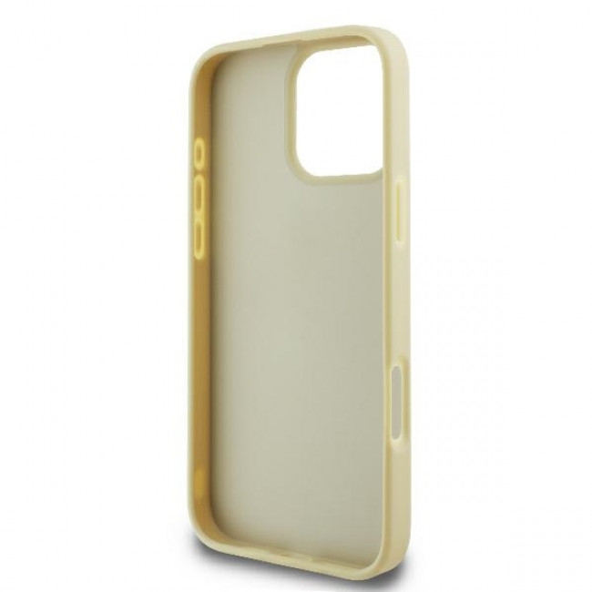 Guess iPhone 16 Pro - Fixed Glitter Big 4G - Σκληρή Θήκη με Πλαίσιο Σιλικόνης - Gold - GUHCP16LHG4SGD