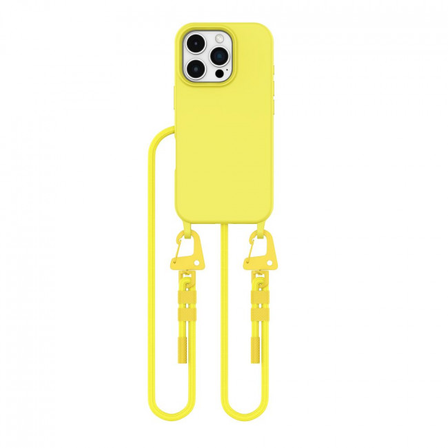 Tech-Protect iPhone 16 Pro Max MagNecklace - MagSafe Θήκη Σιλικόνης TPU με Pυθμιζόμενο Αποσπώμενο Κορδόνι - Canary Yellow