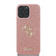 Guess iPhone 16 Pro - Fixed Glitter Big 4G - Σκληρή Θήκη με Πλαίσιο Σιλικόνης - Pink - GUHCP16LHG4SGP