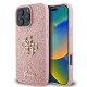 Guess iPhone 16 Pro - Fixed Glitter Big 4G - Σκληρή Θήκη με Πλαίσιο Σιλικόνης - Pink - GUHCP16LHG4SGP