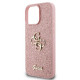 Guess iPhone 16 Pro - Fixed Glitter Big 4G - Σκληρή Θήκη με Πλαίσιο Σιλικόνης - Pink - GUHCP16LHG4SGP