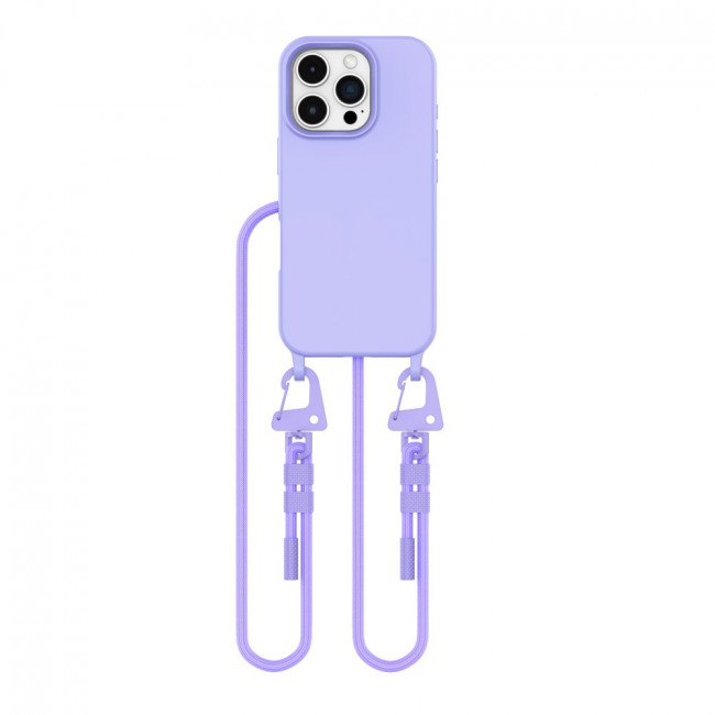 Tech-Protect iPhone 16 Pro MagNecklace - MagSafe Θήκη Σιλικόνης TPU με Pυθμιζόμενο Αποσπώμενο Κορδόνι - Lavender