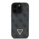 Guess iPhone 16 Pro - Leather 4G Triangle Strass - Θήκη με Επένδυση Συνθετικού Δέρματος - Black - GUHCP16LP4TDPK