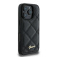 Guess iPhone 16 Pro - Quilted Metal Logo - Θήκη με Επένδυση Συνθετικού Δέρματος - Black - GUHCP16LPSQSQSK