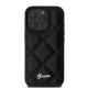 Guess iPhone 16 Pro - Quilted Metal Logo - Θήκη με Επένδυση Συνθετικού Δέρματος - Black - GUHCP16LPSQSQSK