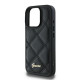 Guess iPhone 16 Pro - Quilted Metal Logo - Θήκη με Επένδυση Συνθετικού Δέρματος - Black - GUHCP16LPSQSQSK