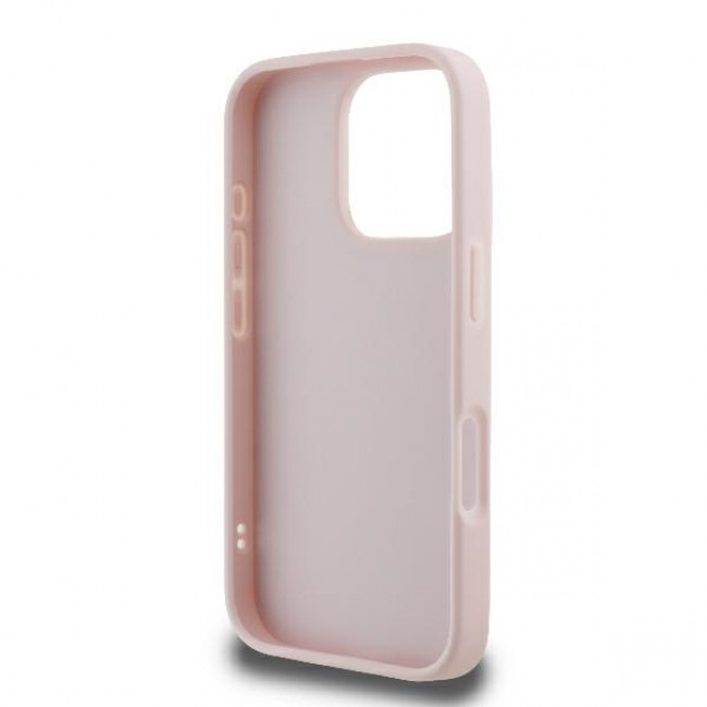 Guess iPhone 16 Pro - Quilted Metal Logo - Θήκη με Επένδυση Συνθετικού Δέρματος - Pink - GUHCP16LPSQSQSP