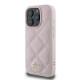 Guess iPhone 16 Pro - Quilted Metal Logo - Θήκη με Επένδυση Συνθετικού Δέρματος - Pink - GUHCP16LPSQSQSP