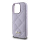 Guess iPhone 16 Pro - Quilted Metal Logo - Θήκη με Επένδυση Συνθετικού Δέρματος - Purple - GUHCP16LPSQSQSU