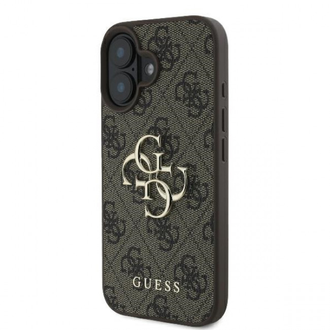 Guess iPhone 16 Plus - 4G Big Logo - Θήκη με Επένδυση Συνθετικού Δέρματος - Brown - GUHCP16M4GMGBR