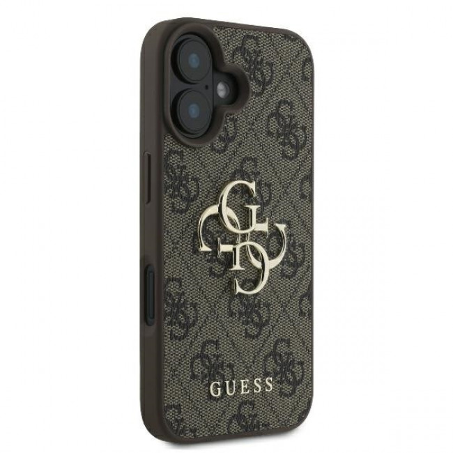 Guess iPhone 16 Plus - 4G Big Logo - Θήκη με Επένδυση Συνθετικού Δέρματος - Brown - GUHCP16M4GMGBR