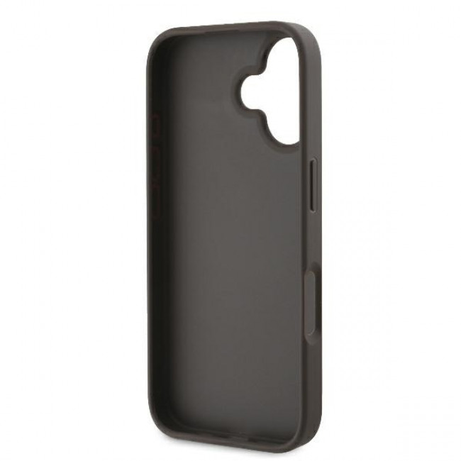 Guess iPhone 16 - 4G Big Logo - Θήκη με Επένδυση Συνθετικού Δέρματος - Brown - GUHCP16S4GMGBR