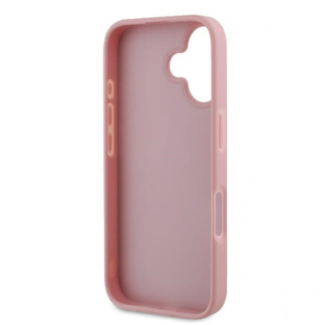 Guess iPhone 16 - Fixed Glitter Big 4G - Σκληρή Θήκη με Πλαίσιο Σιλικόνης - Pink - GUHCP16SHG4SGP