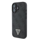 Guess iPhone 16 - Leather 4G Triangle Strass - Θήκη με Επένδυση Συνθετικού Δέρματος - Black - GUHCP16SP4TDPK