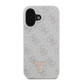 Guess iPhone 16 - Leather 4G Triangle Strass - Θήκη με Επένδυση Συνθετικού Δέρματος - Pink - GUHCP16SP4TDPP