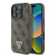 Guess iPhone 16 Pro Max - Leather 4G Triangle Strass - Θήκη με Επένδυση Συνθετικού Δέρματος - Brown - GUHCP16XP4TDPW