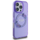 Guess iPhone 16 Pro - IML Flowers Wreath - MagSafe Σκληρή Θήκη με Πλαίσιο Σιλικόνης - Purple - GUHMP16LHFWFCU