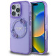 Guess iPhone 16 Pro - IML Flowers Wreath - MagSafe Σκληρή Θήκη με Πλαίσιο Σιλικόνης - Purple - GUHMP16LHFWFCU