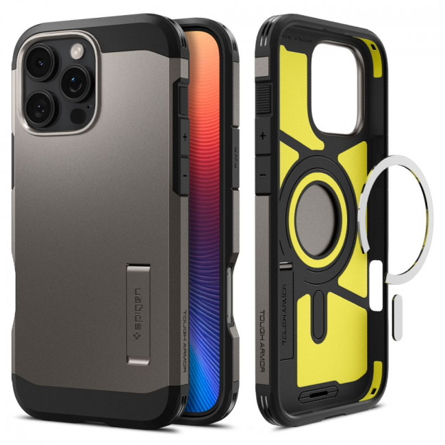 Spigen iPhone 16 Pro Tough Armor Mag Σκληρή Θήκη με MagSafe - Gunmetal