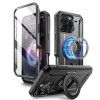 Supcase iPhone 16 Pro - UB Pro Mag Σκληρή Θήκη με Προστασία Οθόνης και Stand με MagSafe - Black