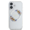 Guess iPhone 16 - IML Flowers Wreath - MagSafe Σκληρή Θήκη με Πλαίσιο Σιλικόνης - Διάφανη - GUHMP16SHFWFCT