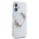 Guess iPhone 16 Plus - IML Flowers Wreath - MagSafe Σκληρή Θήκη με Πλαίσιο Σιλικόνης - Διάφανη - GUHMP16MHFWFCT