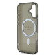 Guess iPhone 16 - IML Glitter Circle - Magsafe Σκληρή Θήκη με Πλαίσιο Σιλικόνης - Black - GUHMP16SHFGEREK