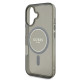 Guess iPhone 16 - IML Glitter Circle - Magsafe Σκληρή Θήκη με Πλαίσιο Σιλικόνης - Black - GUHMP16SHFGEREK