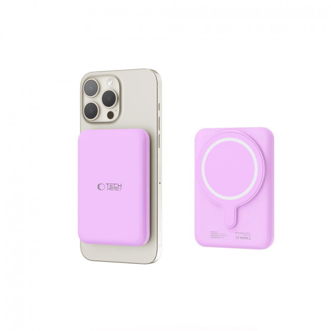 Tech-Protect PB10 Lifemag MagSafe PowerBank Μαγνητικό PowerBank Κινητού 5000 mAh - Lilac