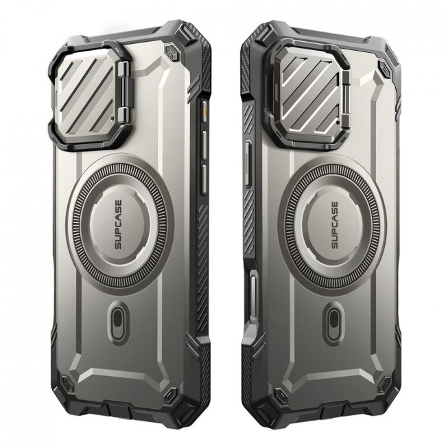 Supcase iPhone 16 Pro UB XT Mag Σκληρή Θήκη με Ανοιγόμενο Κάλυμμα Κάμερας / Stand και MagSafe - Titan Grey