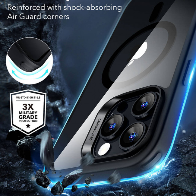 ESR iPhone 16 Pro Classic Hybrid Halolock Σκληρή Θήκη με Πλαίσιο Σιλικόνης και MagSafe - Clear Black