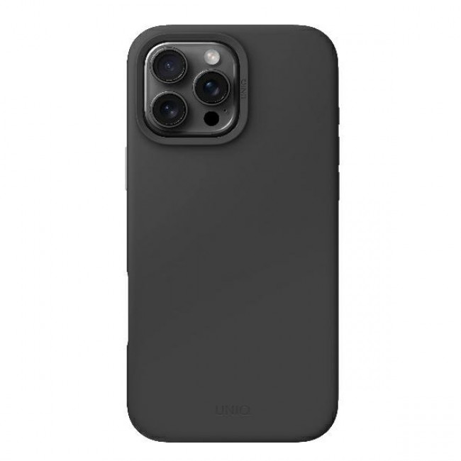 Uniq iPhone 16 Pro Lino Hue Magclick Θήκη Σιλικόνης με MagSafe - Charcoal Grey