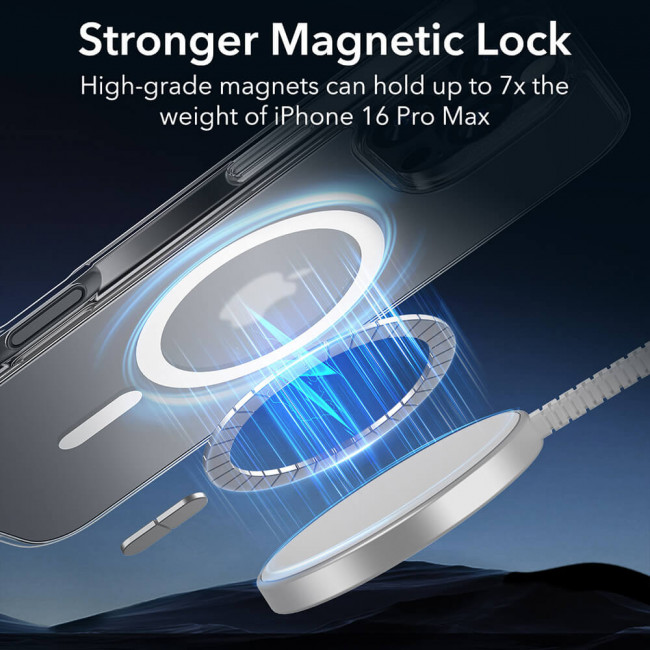 ESR iPhone 16 Pro Max Classic Hybrid Halolock Σκληρή Θήκη με Πλαίσιο Σιλικόνης και MagSafe - Frosted Clear