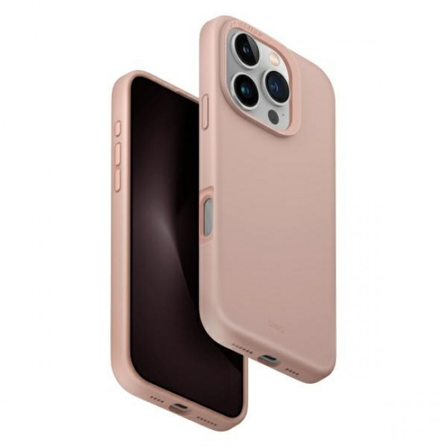 Uniq iPhone 16 Pro Lino Hue Magclick Θήκη Σιλικόνης με MagSafe - Pink / Blush Pink