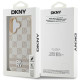 DKNY iPhone 16 - Checkered Pattern and Printed Stripes Σκληρή Θήκη με Επένδυση Συνθετικού Δέρματος - Pink