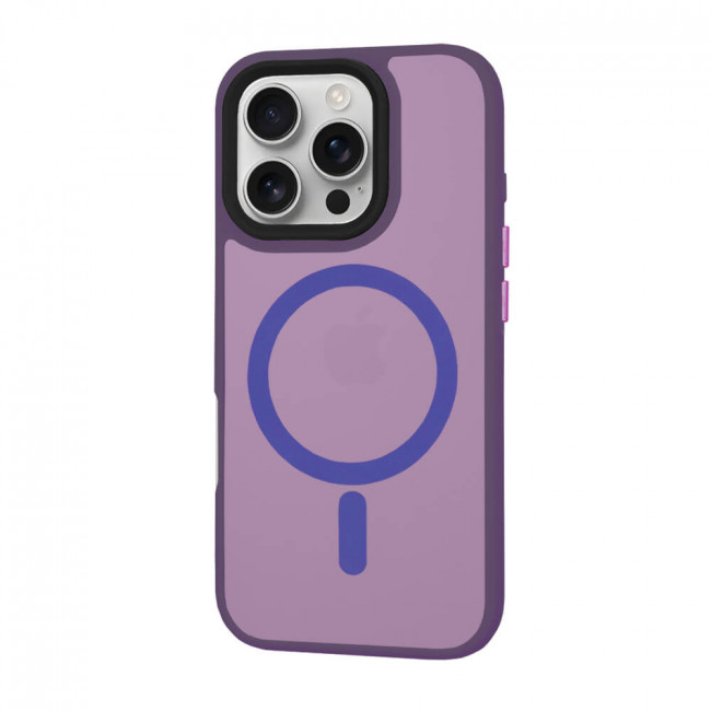 Techsuit iPhone 16 Pro - HaloFrost MagSafe - Σκληρή Θήκη με Πλαίσιο Σιλικόνης - Deep Purple