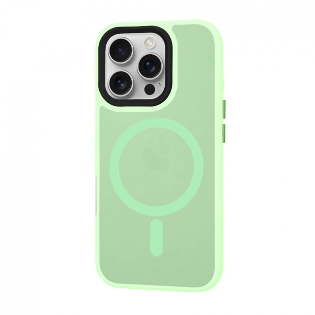 Techsuit iPhone 16 Pro - HaloFrost MagSafe - Σκληρή Θήκη με Πλαίσιο Σιλικόνης - Light Green