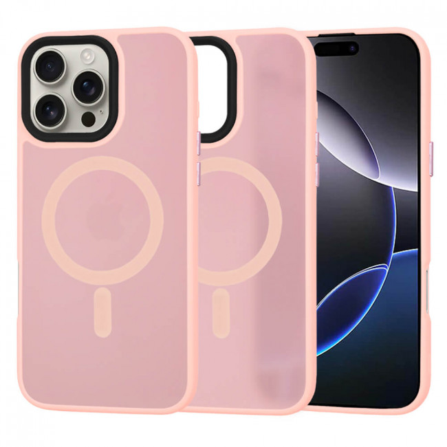 Techsuit iPhone 16 Pro Max - HaloFrost MagSafe - Σκληρή Θήκη με Πλαίσιο Σιλικόνης - Pink