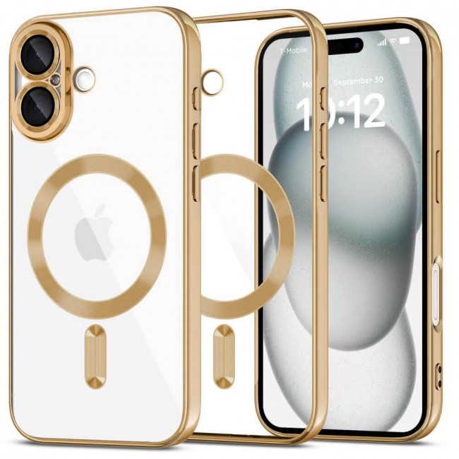 Techsuit iPhone 16 Plus - Luxury Crystal MagSafe - Θήκη Σιλικόνης - Gold